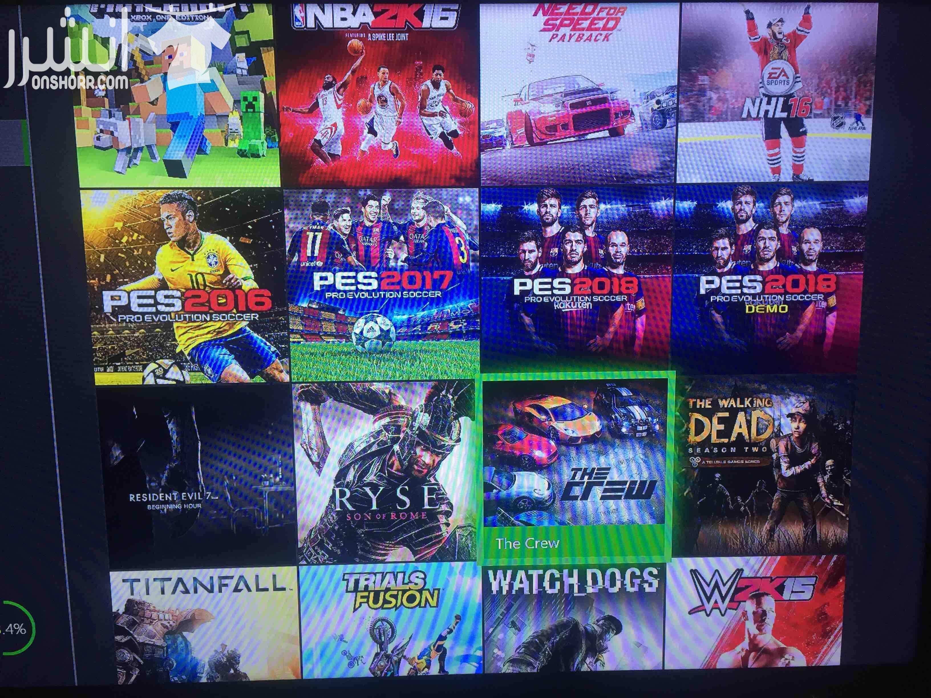 Xbox one with 3 controller With some cd’s And with new download games like Gta5/fifa18/pes18/wwe2k18/battlefield 1/battlefield 4/far cry5/mafia 3....etc Note:في ايدتين القير خربان فيهم