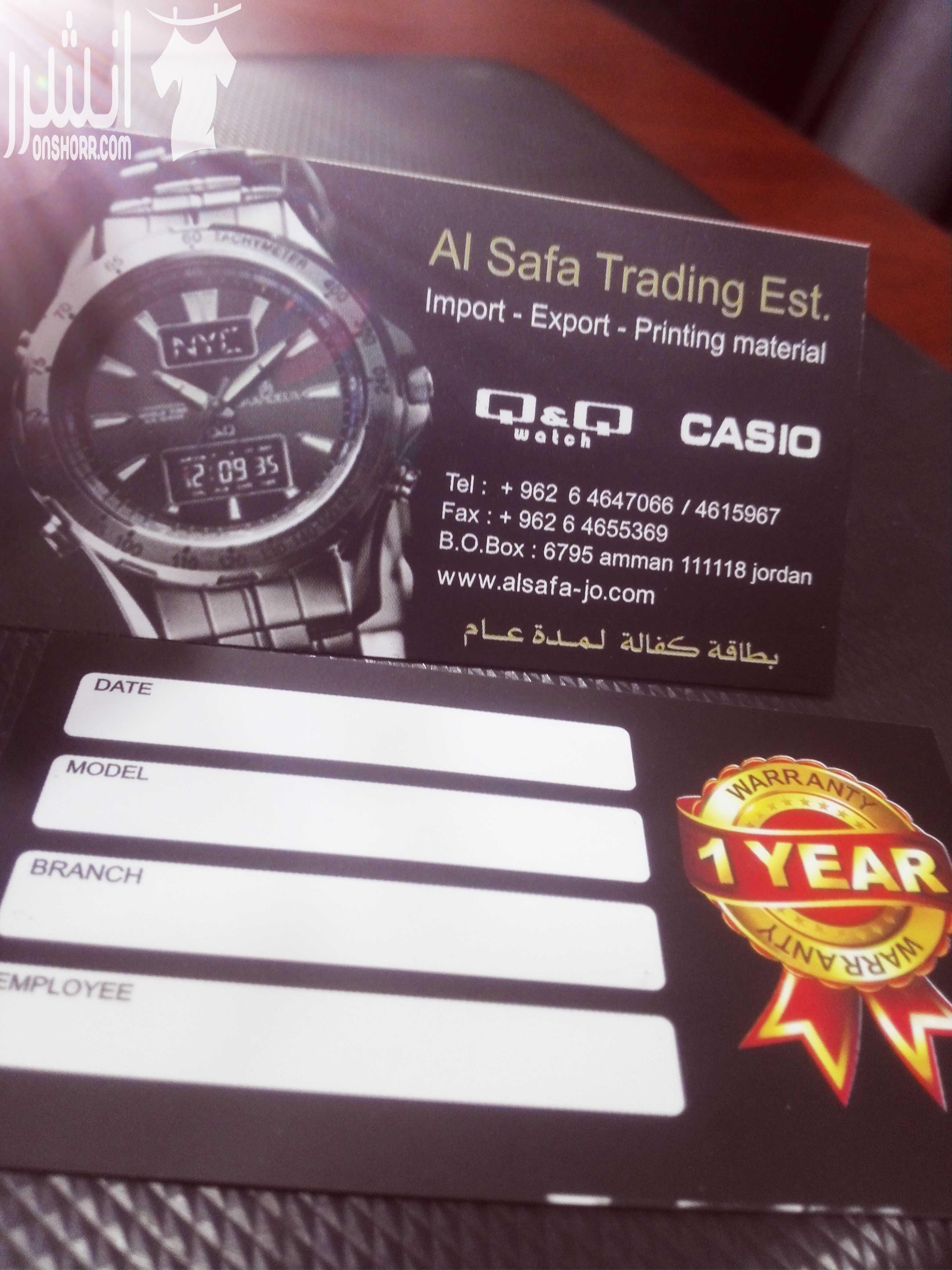 ساعات original - Q&Q ماكينة يابانية وجودة عالية ضد الماء مكفولة سنة كاملة من الوكيل الاول بالاضافة الى كرتونة و كيس Q&Q + ميدالية الشعار نفسه كما في الصورة السعر 25 توصيل مجاني للطل...
