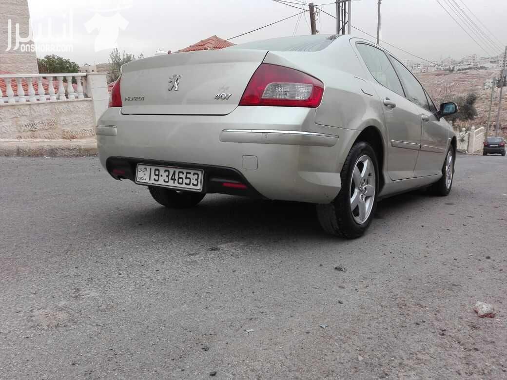 بيجو 407 فحص كامل ترخيص لشهر 11 فل كامل ما عدا الفتحة والجلد لون ذهبي مميز جنط بيجو الاصلي للاستفسار اتصل عالرقم 0789549753