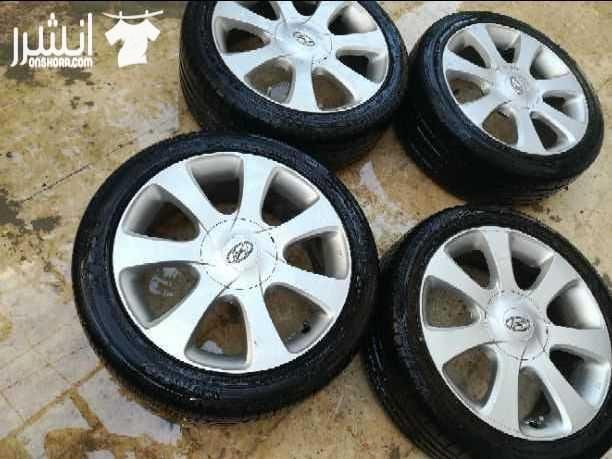 جنط هنداي md تاب... اصلي... 4 فردات قياس شركه 17 و فردتين كوشوك هان كونك و ثنتين دان لوب لحاله وكاله... مع 4 طاسات