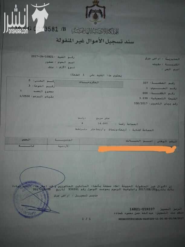 ارض تجاري للبيع اربع دونمات موقع مميز مزروعة باشجار الزيتون قوشان مستقل واصل جميع الخدمات التواصل مع المالك مباشرة 0796171026