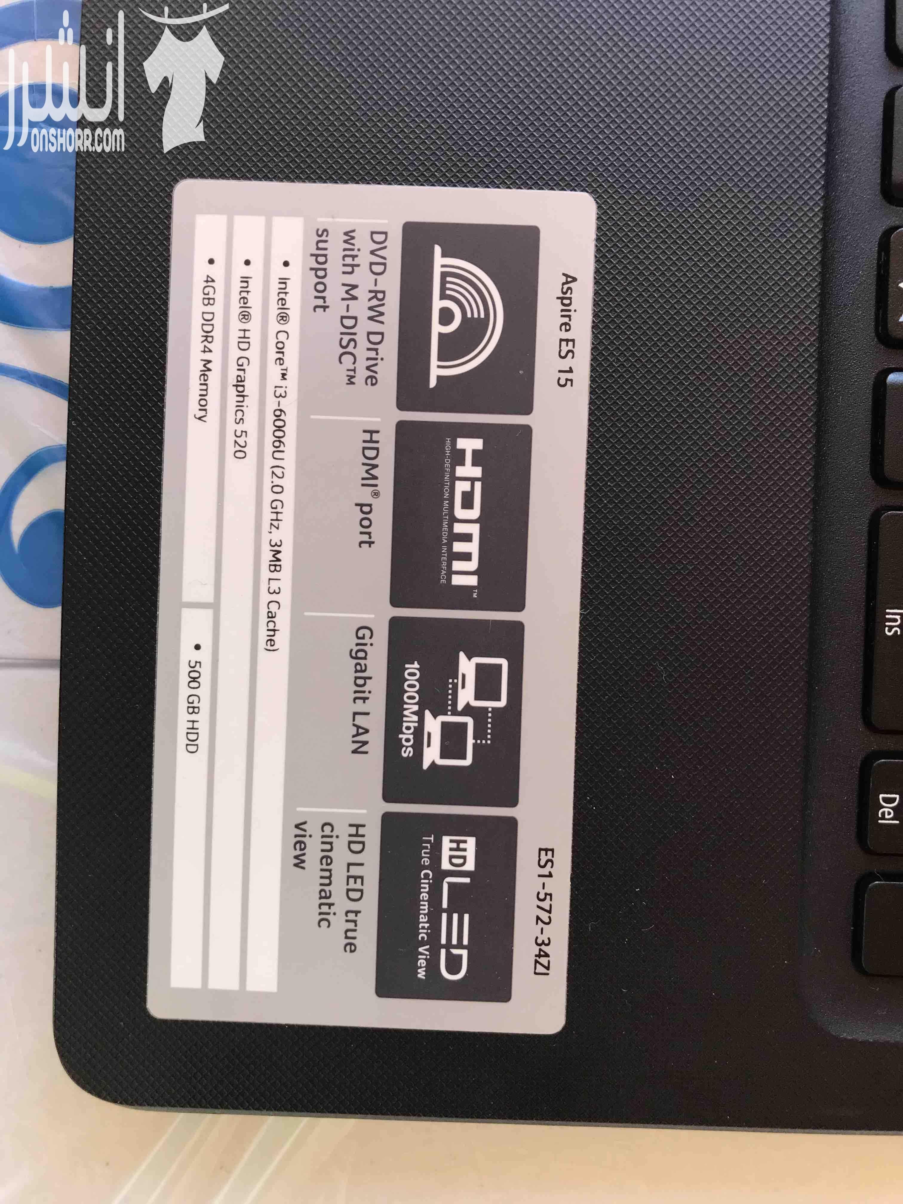 كمبيوتر acer Core i3 500GB hard dick 4GB مستعمل بحاله ممتازه ما زال تحت الضمان سبب البيع وجود كمبيوتر اخر