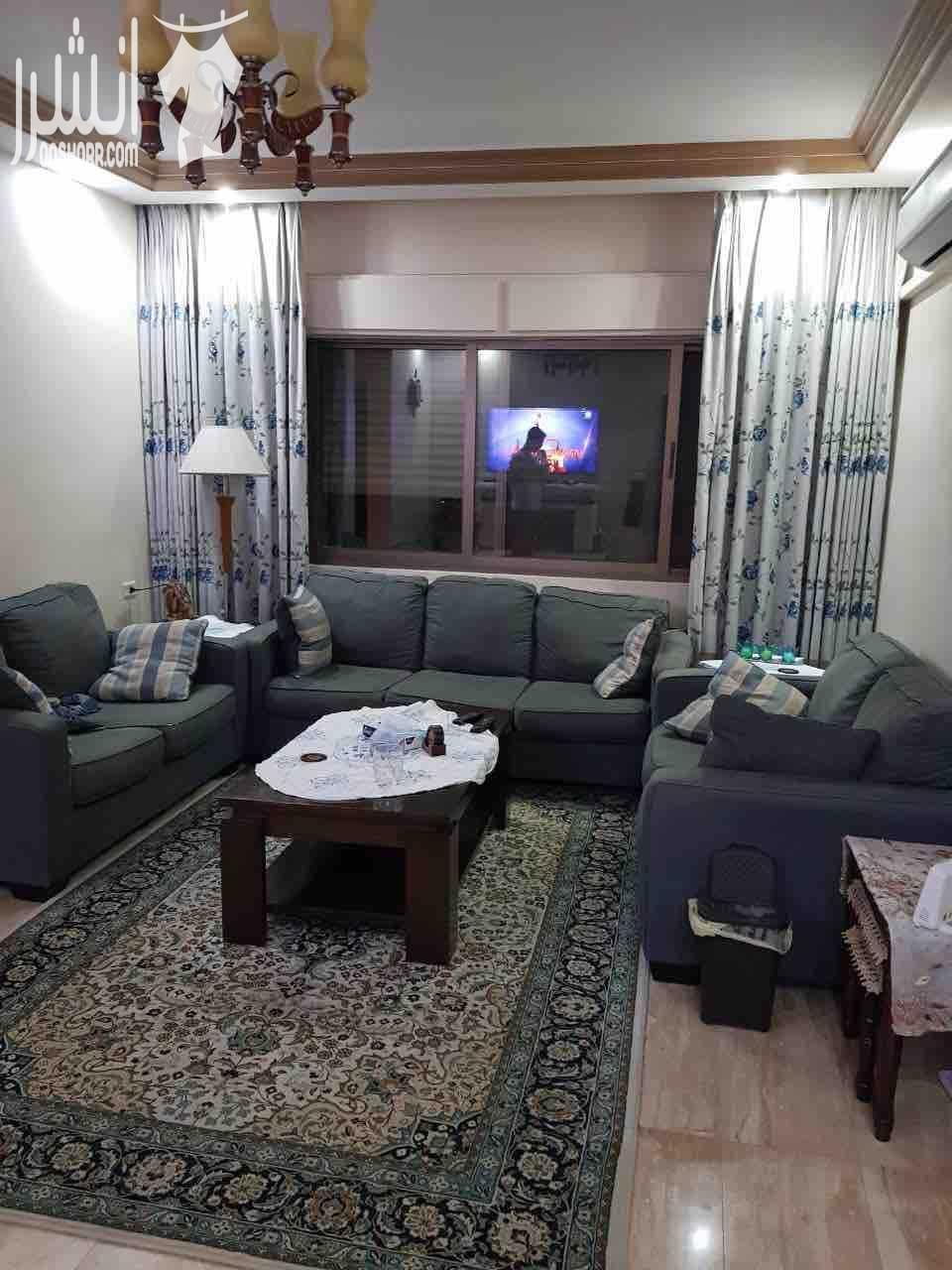 Apartment 3 years old for rent Area 190/First floor in khalda 3bedrooms and 3 toilets with a garage Ac installed Fireplace Furnished 600 dinar per month Unfurnished 500 di...
