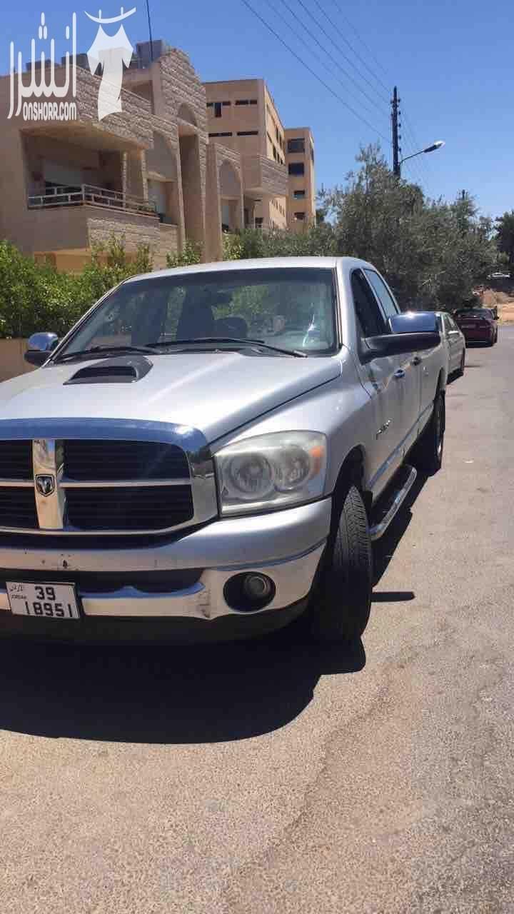 دوج رام ٢٠٠٧ للبيع بحله جيد جدا الماتور ٦٠٪ ٤جيد بس فيها الجوزه الأمامية تبديل كوشوك جديد مكفول سنة بطارية جديدة مكفولة سنه