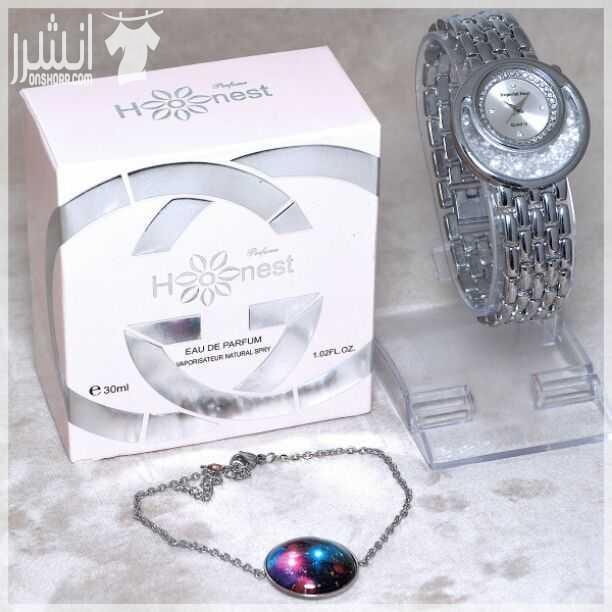 بكجات هدايا ستاتي ورجالي السعر 19دينار العطر دبي نخب اول ماركة هونست مع اسوارة وساعة مكفولة اللون مقاومة للماء