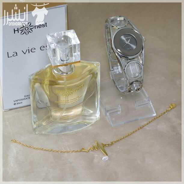 بكجات هدايا ستاتي ورجالي السعر 19دينار العطر دبي نخب اول ماركة هونست مع اسوارة وساعة مكفولة اللون مقاومة للماء