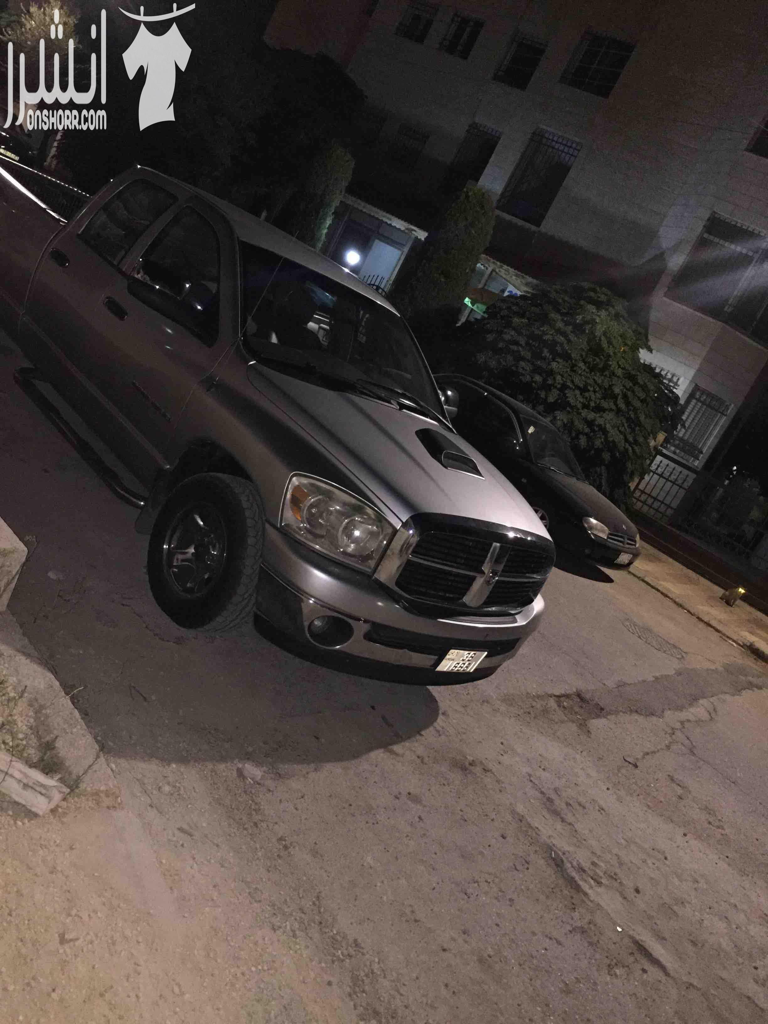 دوج رام ٢٠٠٧ للبيع بحله جيد جدا الماتور ٦٠٪ ٤جيد بس فيها الجوزه الأمامية تبديل كوشوك جديد مكفول سنة بطارية جديدة مكفولة سنه