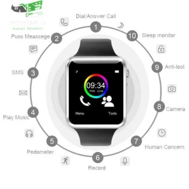 الساعة_الذكية Smart ساعة وجوال في نفس الوقت يمكنك تركيب شريحة أتصال SIM وتركيب ذاكرة خارجية إمكانية تشغيلها على أي جهاز عن طريق البلوتوث محتويات ومميزات الساعة : 1- شاشة 1.56 انش بدقة عالية وج...