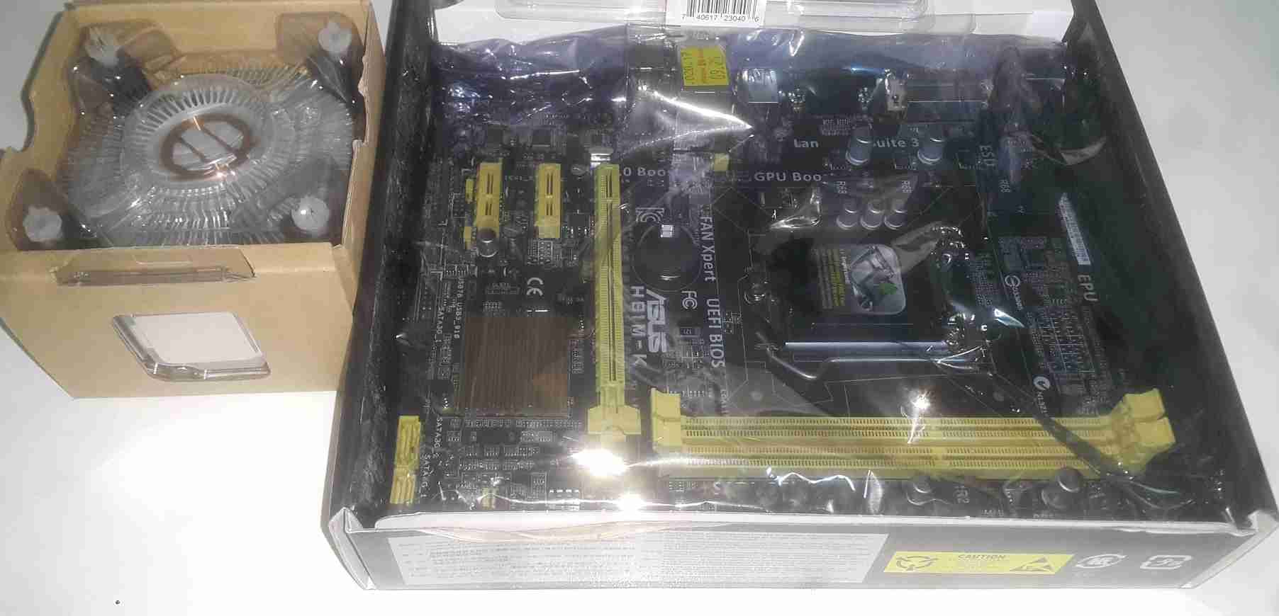 معالج ولوحة جداد
لا تنسَ أنك شاهدت هذا الإعلان في عنكبوت
ASUS H81m-k
i3-4160...