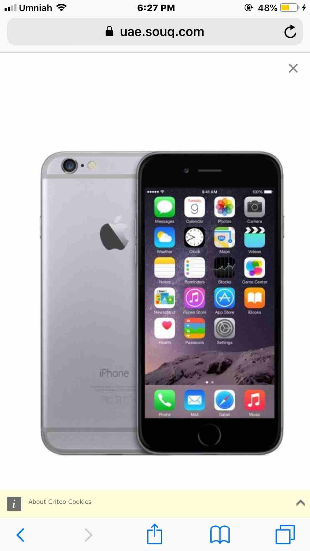 iPhone 6 ايفون
لا تنسَ أنك شاهدت هذا الإعلان في عنكبوت
الجهاز نظيف...