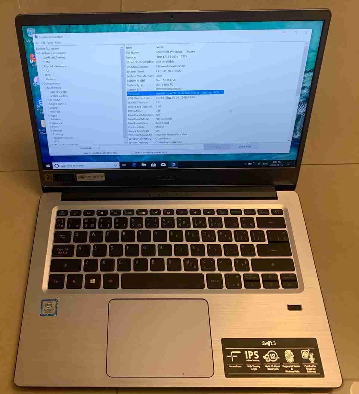 Acer Swift 3 Sf314-54-552V Core i5 quad core 8th Generation CPU MFG Date ( 20/8/2018)
لا تنسَ أنك شاهدت هذا الإعلان في عنكبوت...