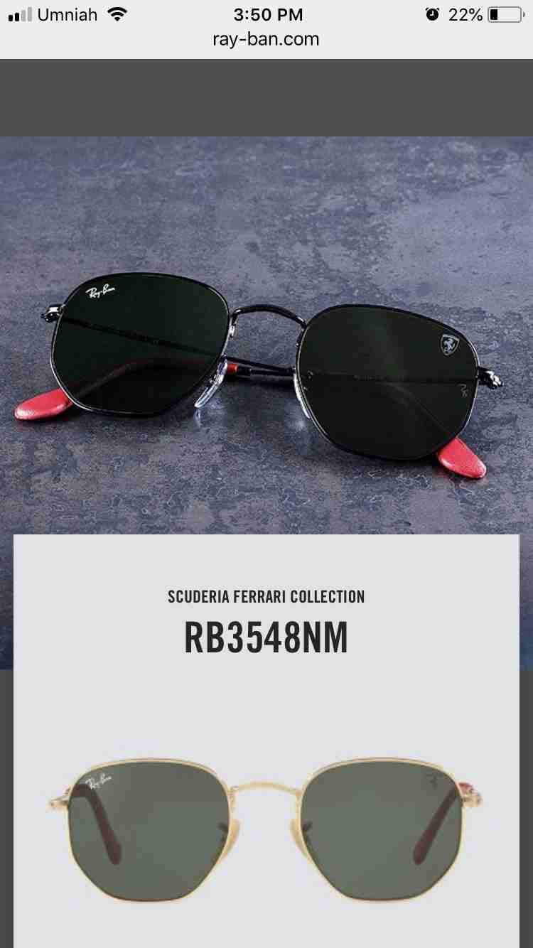 ريبان من سكوديريا فيراري Rayban for Scuderia Ferrari
لا تنسَ أنك شاهدت هذا الإعلان في عنكبوت
Rayb...