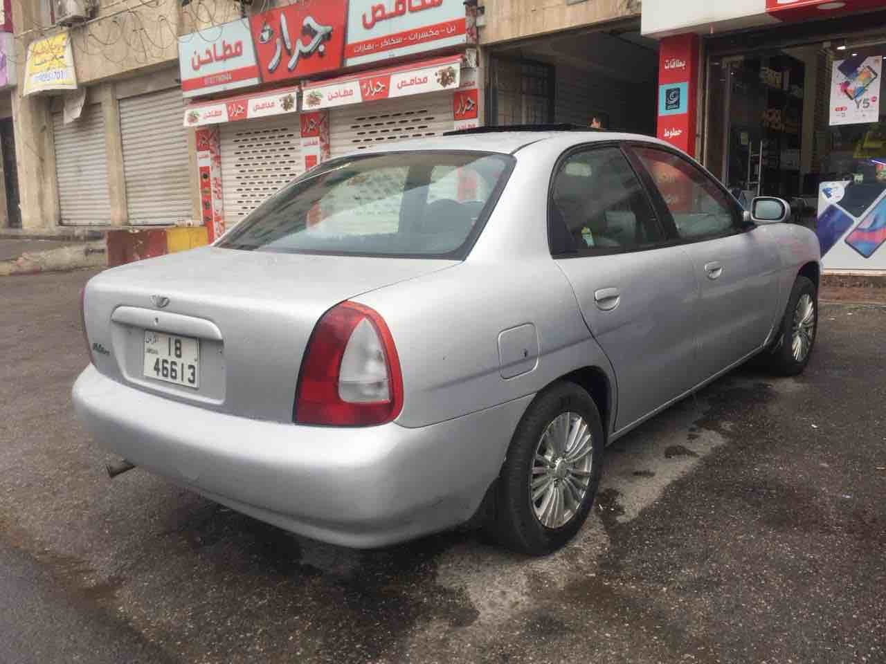 دايو نوبيرا موديل 97... لون سلفر (فضي)...جير عادي ... فحص 2 جيد مرفق بالصور ... غرفة نظيفة ... دهان وكاتشوك جيد ... محرك 1500 ترخيص لغاية 3 شهور دفعة 500 دينار والباقي اقساط شهرية 150 في 24 شهر لا اج...