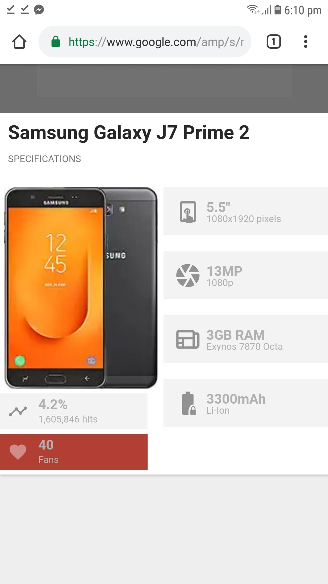 J7 prime 2 2018 32GB 3 ram black
لا تنسَ أنك شاهدت هذا الإعلان في عنكبوت
سامسونج جي سفن بر...
