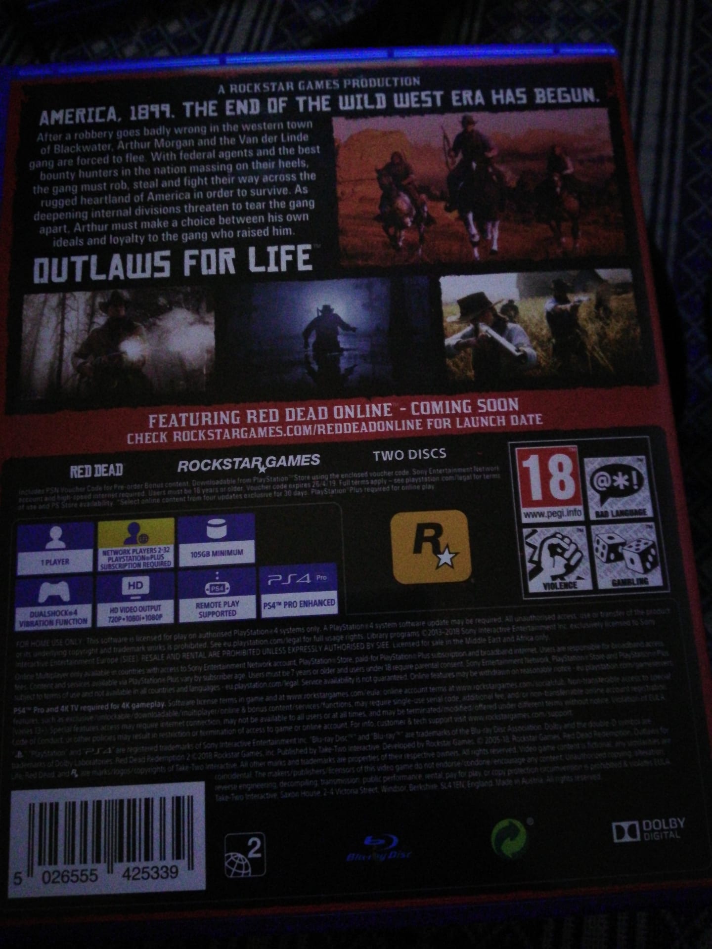 red dead redemption 2
لا تنسَ أنك شاهدت هذا الإعلان في عنكبوت
2 Cd داخل العلبة...