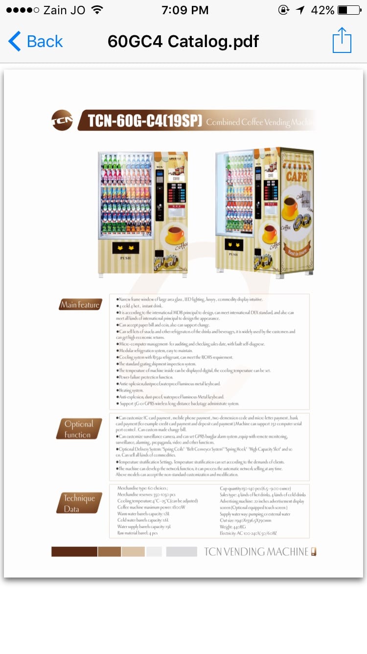 VENDING MACHINE FOR SALE
لا تنسَ أنك شاهدت هذا الإعلان في عنكبوت
Description:
1) Holds up to...