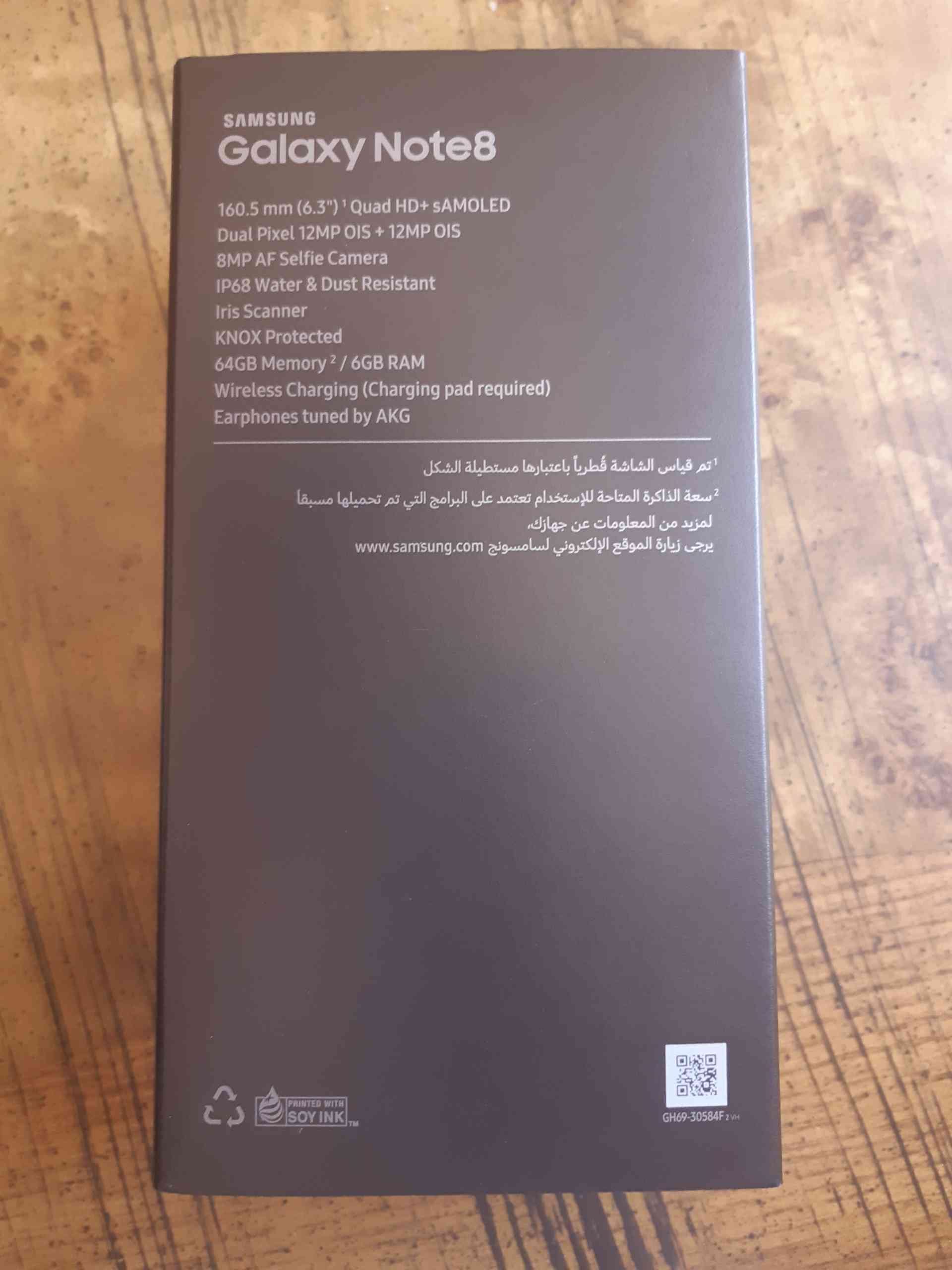 نوت 8 للبيع
لا تنسَ أنك شاهدت هذا الإعلان في عنكبوت
نوت 8 زي هلي بل صوره بس لون اسود
64 قيق...
