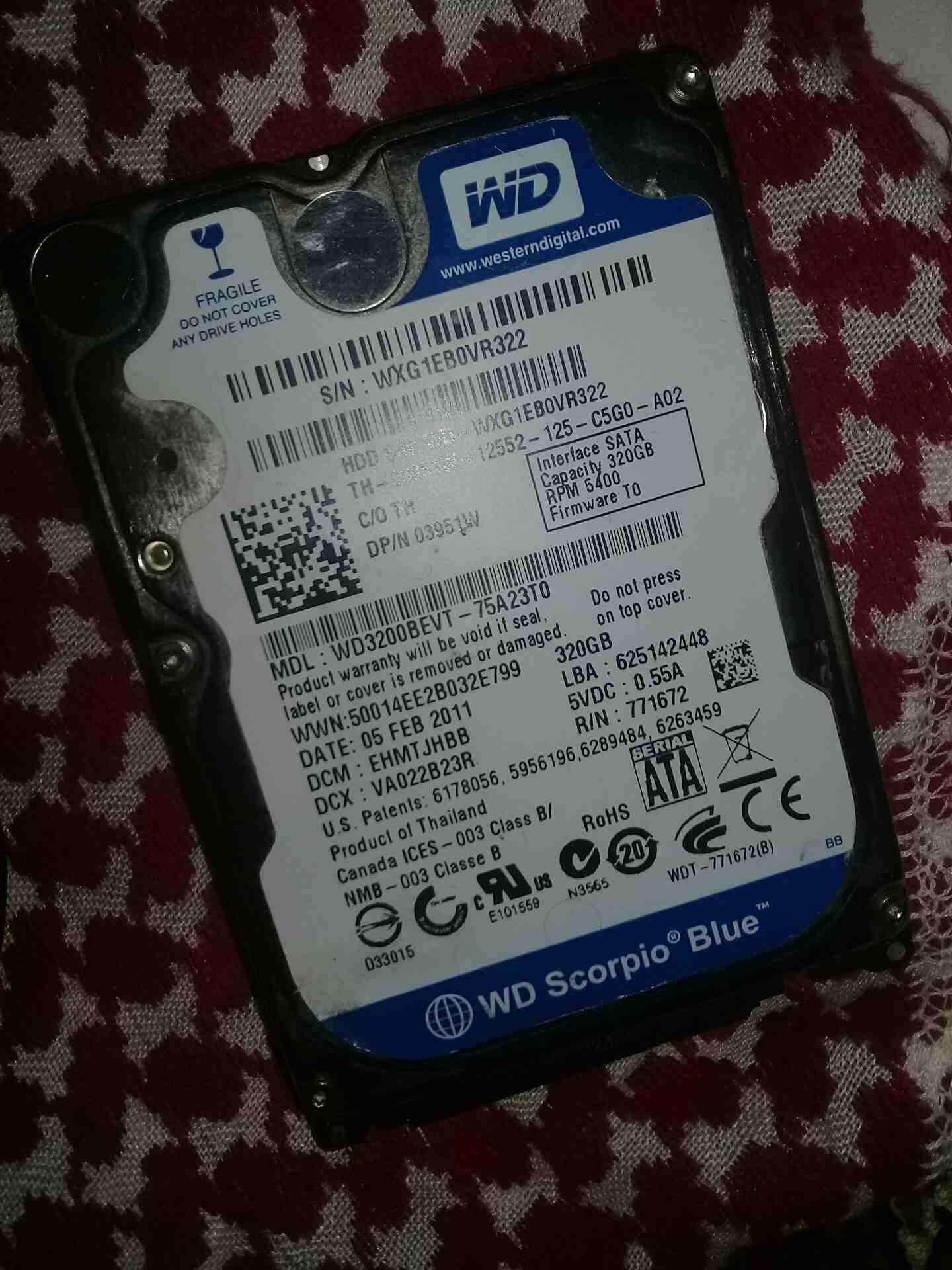 هارد دسك لاب توب 320G
لا تنسَ أنك شاهدت هذا الإعلان في عنكبوت
للاب توب...