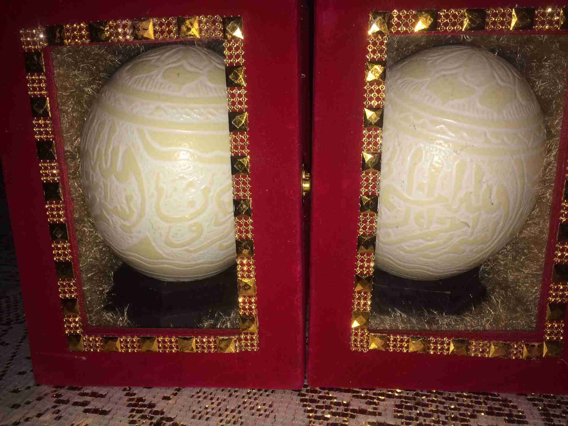 بيض نعام (نعامه)
لا تنسَ أنك شاهدت هذا الإعلان في عنكبوت
بيض نعام مكبوس ومزخرف بلايات القراني...