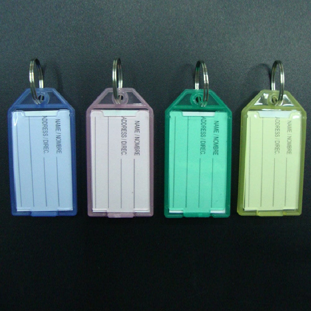 40x Plastic Luggage ID Tags Label Key Keychain Suitcase Bag Fobs Ring Name Card
لا تنسَ أنك شاهدت هذا الإعلان في عنكبوت...