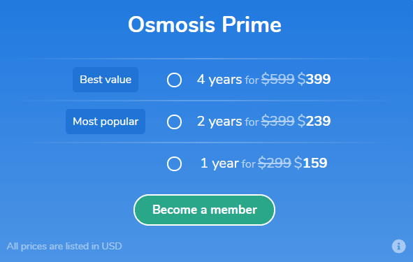 Osmosis Prime 1 year
لا تنسَ أنك شاهدت هذا الإعلان في عنكبوت
Osmosis prime one year subscription...