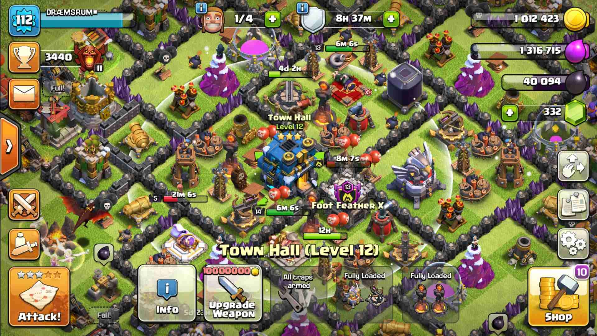 clash of clans town hall 12(level3)
لا تنسَ أنك شاهدت هذا الإعلان في عنكبوت
Clash of Clans Vi...