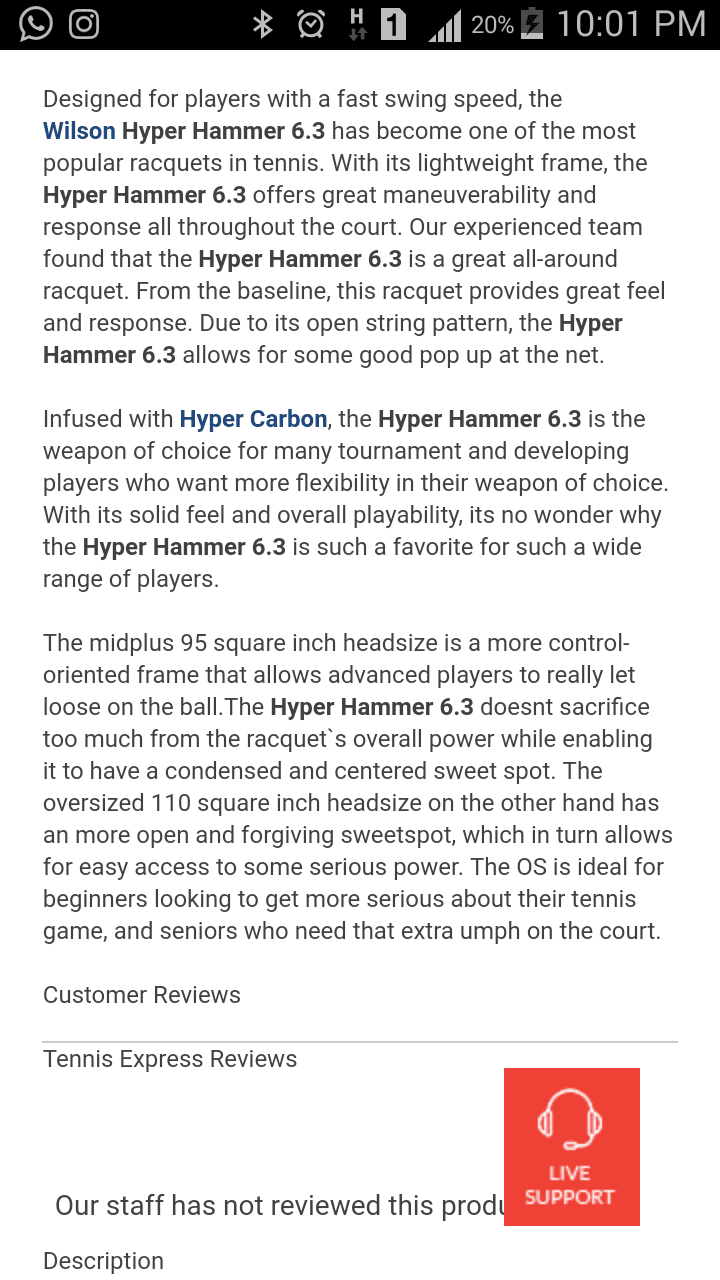wilson hammer carbon matrix 6.3
لا تنسَ أنك شاهدت هذا الإعلان في عنكبوت
مضرب تنس ارضي ويلسون كار...