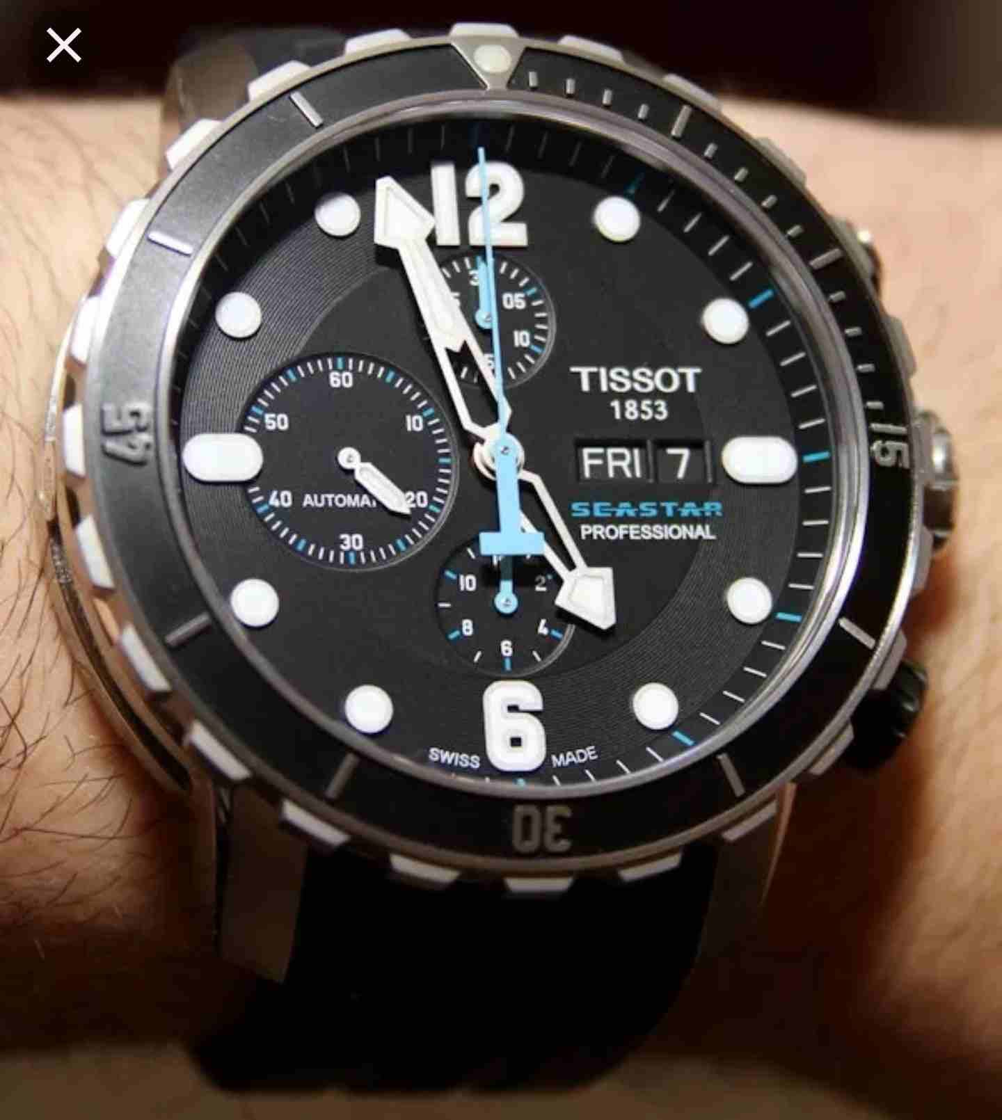 تيسو Tissot Seastar 1000 automatic Chronograph
لا تنسَ أنك شاهدت هذا الإعلان في عنكبوت
الساعه بجل...