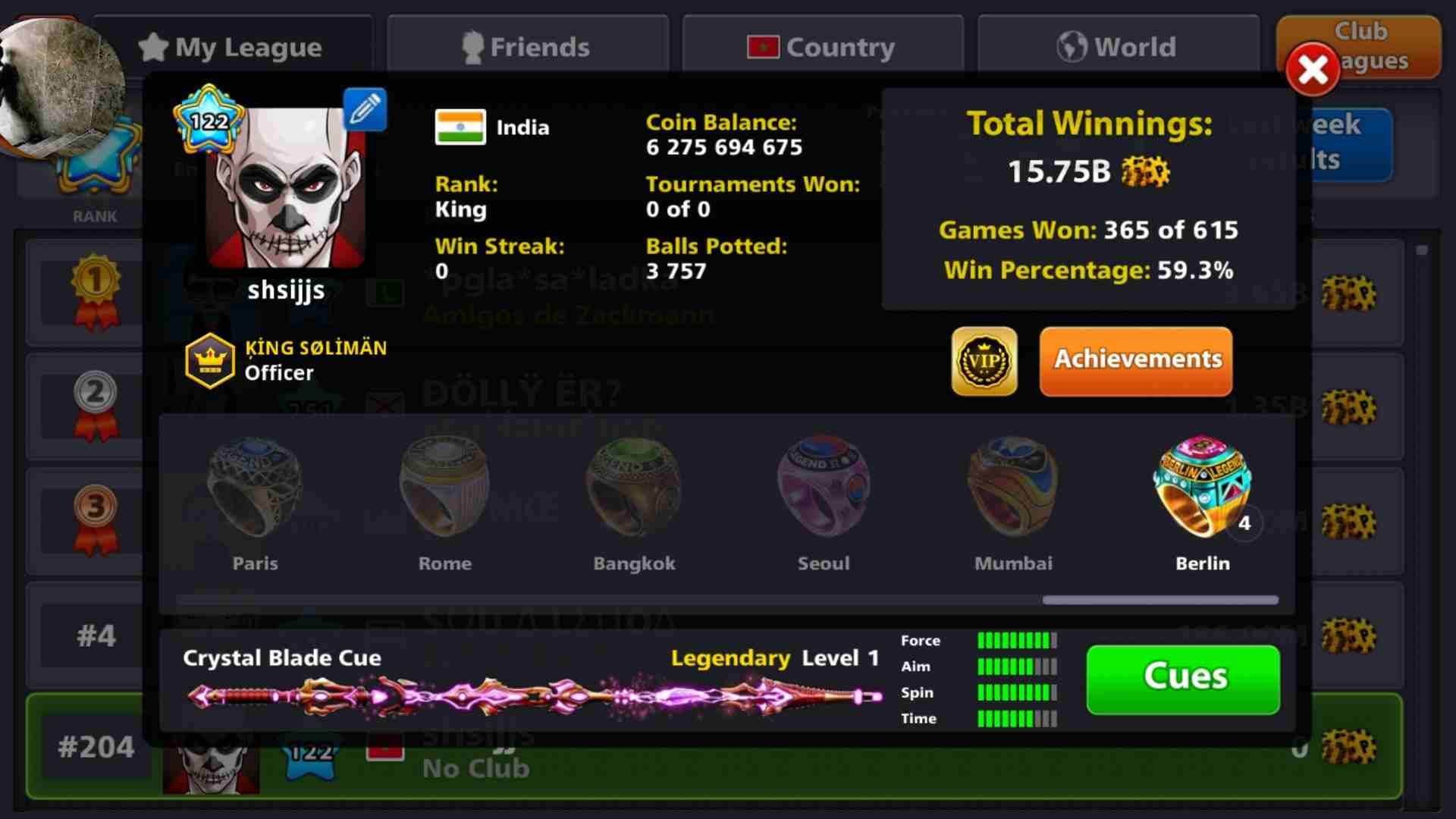 8ball pool
لا تنسَ أنك شاهدت هذا الإعلان في عنكبوت
حساب 6مليار وربع وفي 7 ليجاندري ميني كليب
للب...