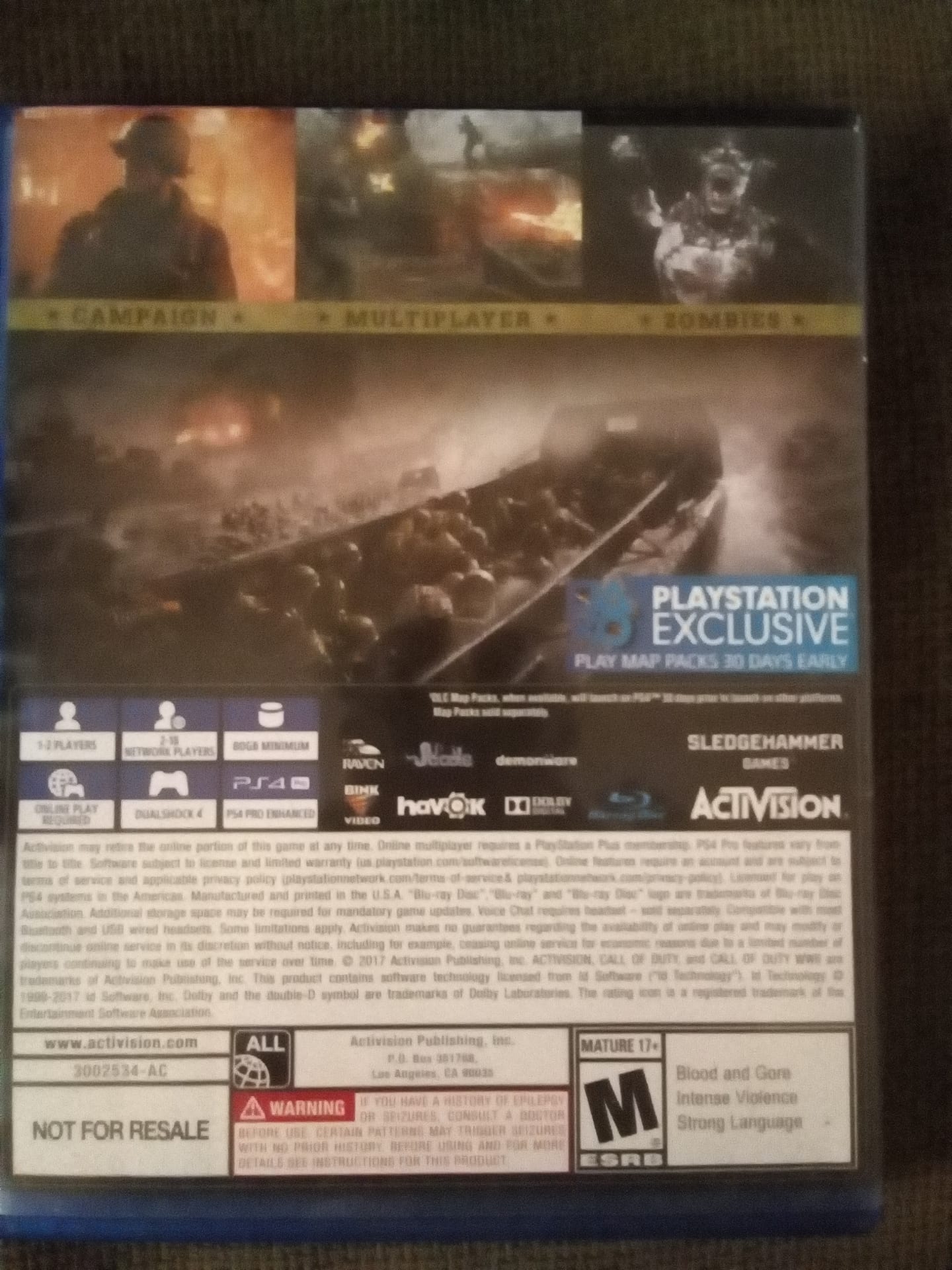 Call of duty wwii the disc has no scratches at all
لا تنسَ أنك شاهدت هذا الإعلان في عنكبوت
it...
