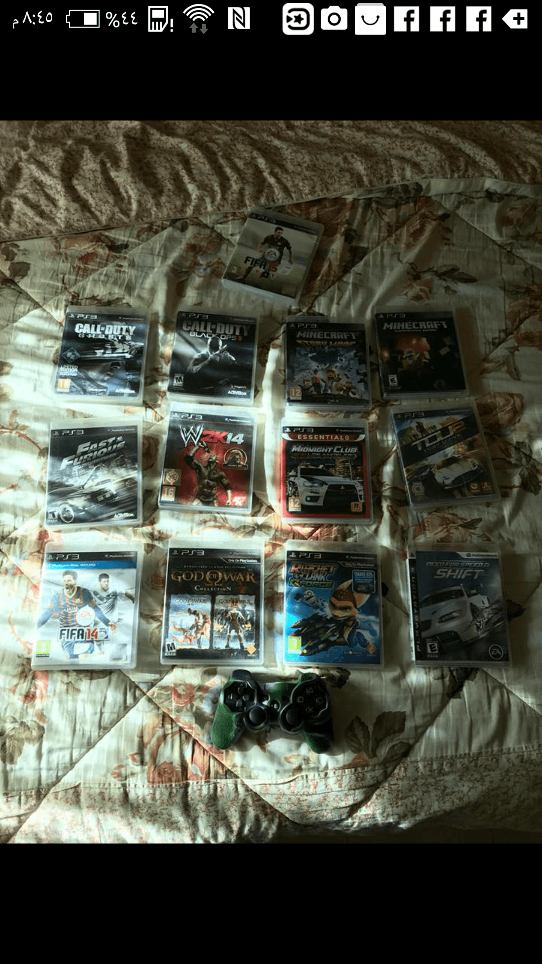 11 لعبة ps3 مميزات مع شنتة و كفر لليد ومايك للبيع او للبدل ع سيدياتps4
لا تنسَ أنك شاهدت هذا الإعلان في عنكبوت...