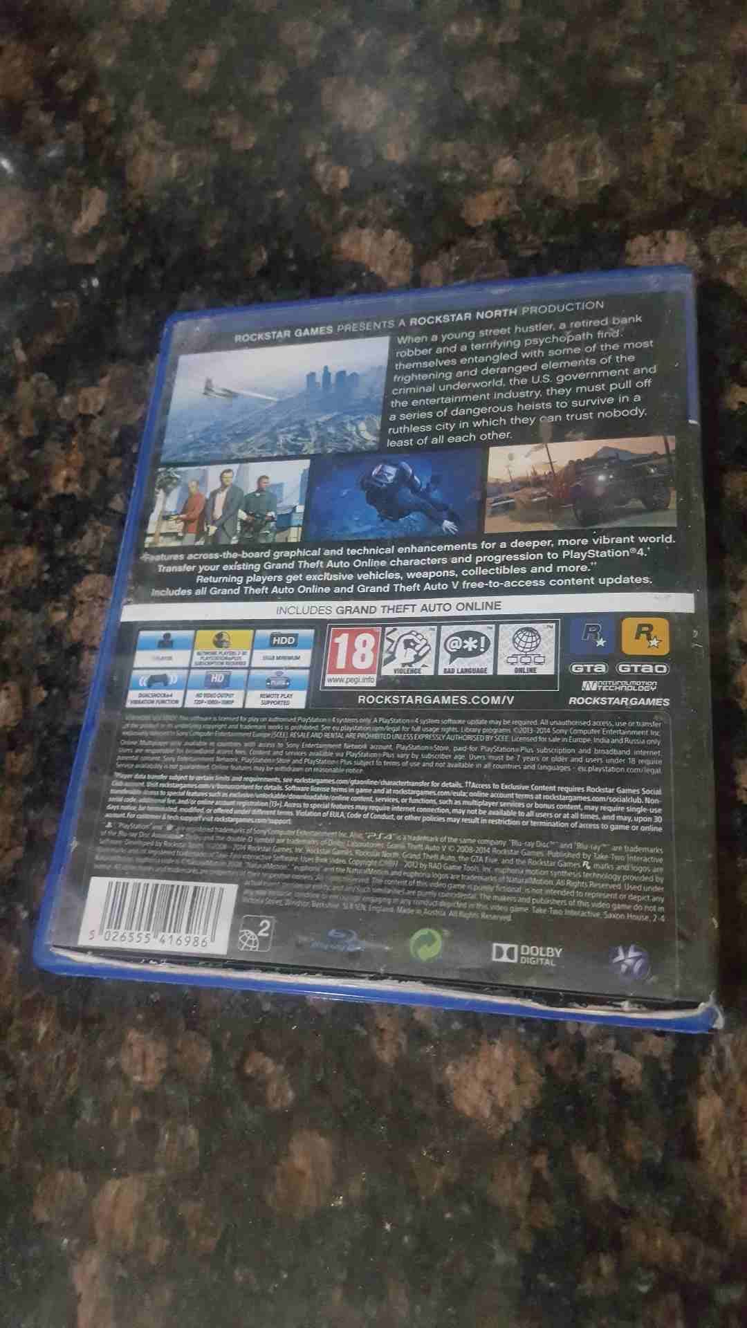 لعبة GTA *5
لا تنسَ أنك شاهدت هذا الإعلان في عنكبوت
لعبة بلايستيشن 4 فقط 15 دينار او بدل على سيدي...