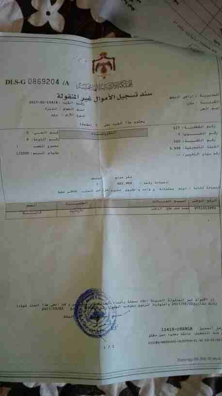 ارض مزروعه باشجار الزيتون المثمره مساحتها دونم و 600م ،مبني عليها بيت مؤلف من طابقين الارضي مساحته 70م و الاول مساحته 180م مشطب ديلوكس يتكون من 3 غرف نوم وحده منهم ماستر و غرفة ضيوف و غرفة معيشه و حما...