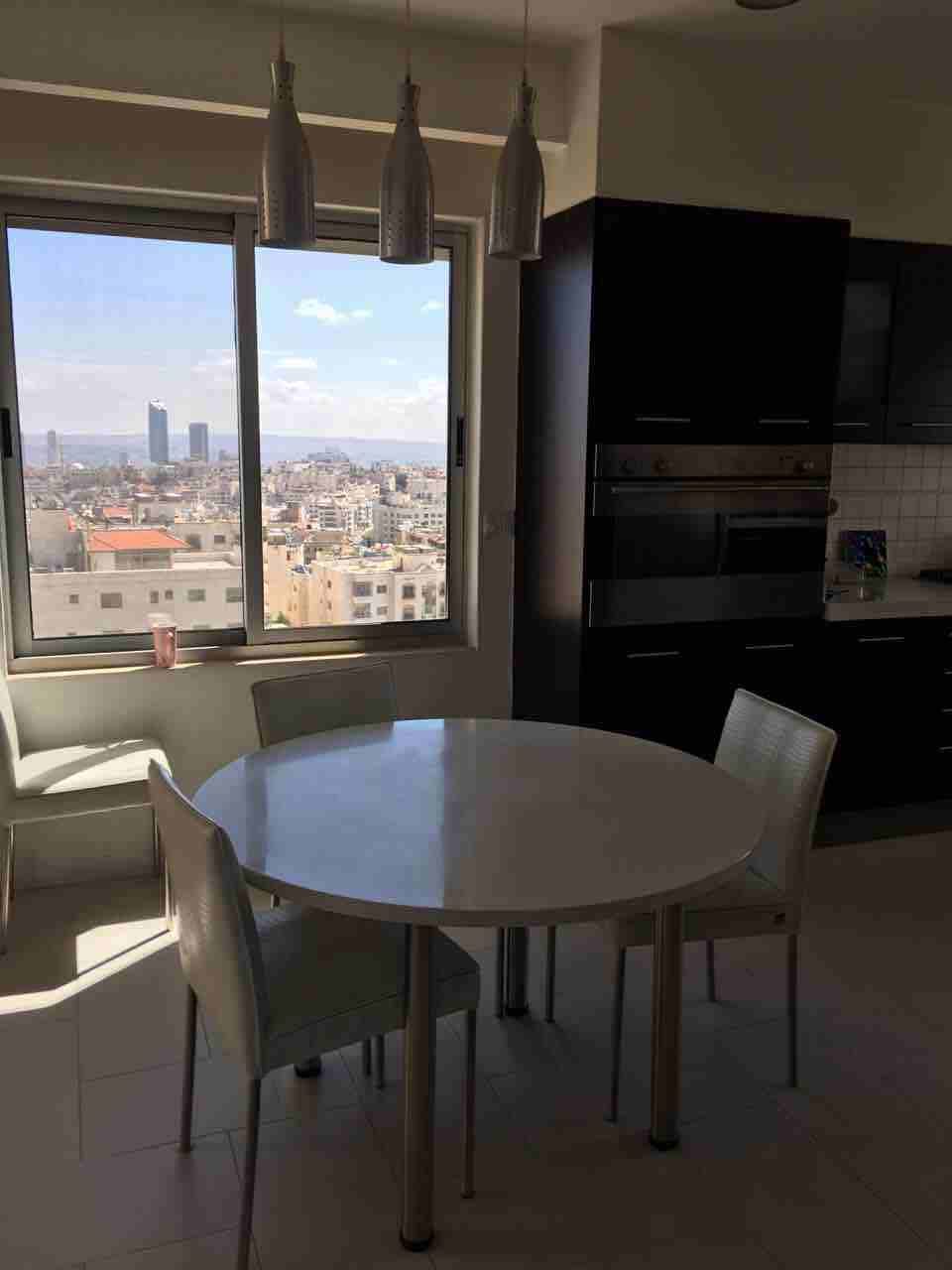 Gorgeous view. Luxury apartment 330 m2 4 master bed rooms dressing room 6 bathrooms made room Laundry room tahboob kitchen Splitunits in each room heating system parking 2 balconies.