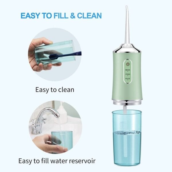 تنظيف بقايا الاكل Electric Oral تنظيف جسر الأسنان بالماء مضخه بديل الخيط شحن جهاز تنظيف الأسنان