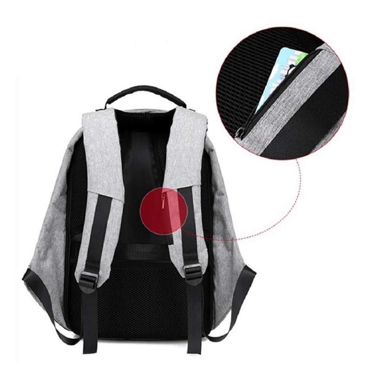 Laptop Bag كمبيوتر محمول وكابل شحن USB ومنفذ - حقيبة سفر مقاومة للماءبيع حقائب الظهر متعددت الجيوب حمل لاب توب حقيبة ظهر