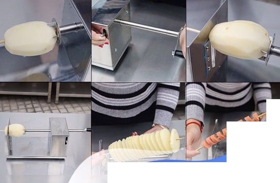 الة بطاطا طريقة عمل البطاطس اللولبية شرائح البطاطس الحلزونية الخضار المقلي الفرنسي