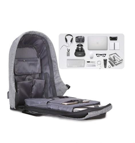 Laptop Bag كمبيوتر محمول وكابل شحن USB ومنفذ - حقيبة سفر مقاومة للماءبيع حقائب الظهر متعددت الجيوب حمل لاب توب حقيبة ظهر
