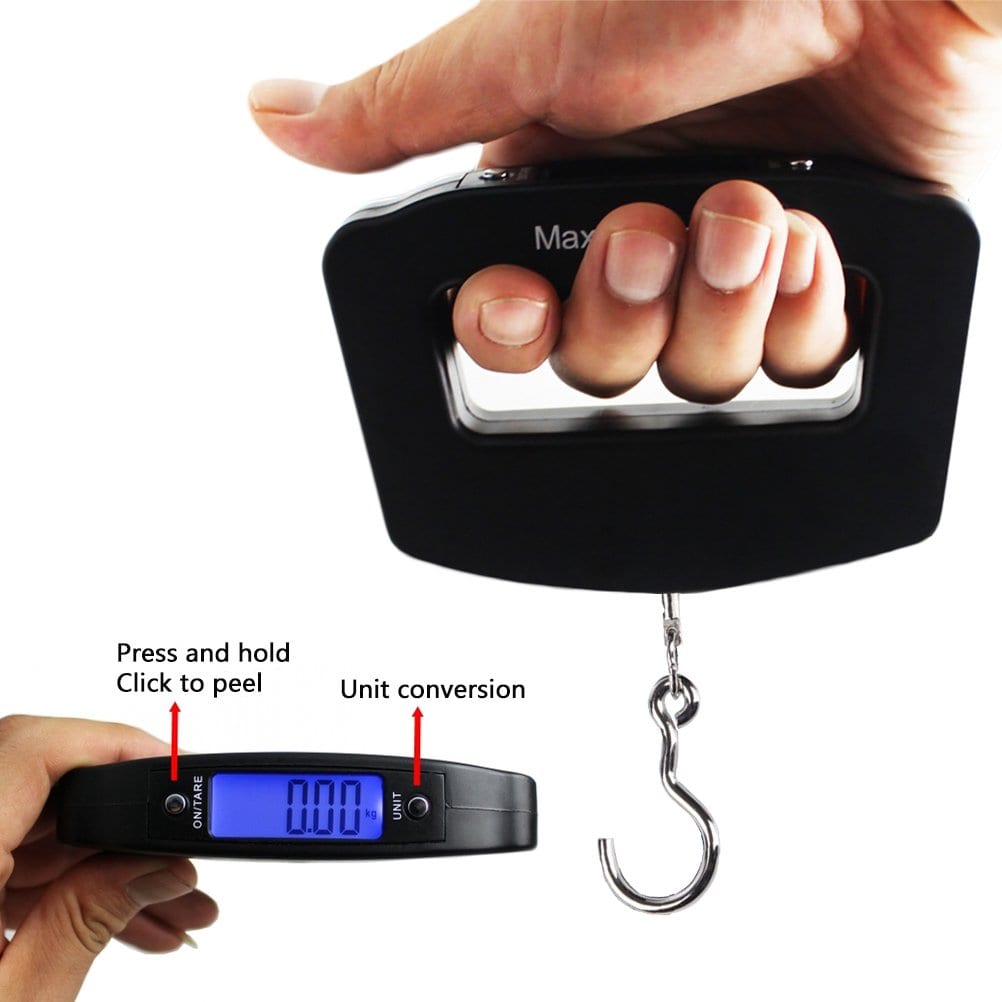 منتجات السفر - ميزان الحقائب Electronic Luggage Scale Hand Held طريقة وزن الشنط ميزان حقيبة السفر