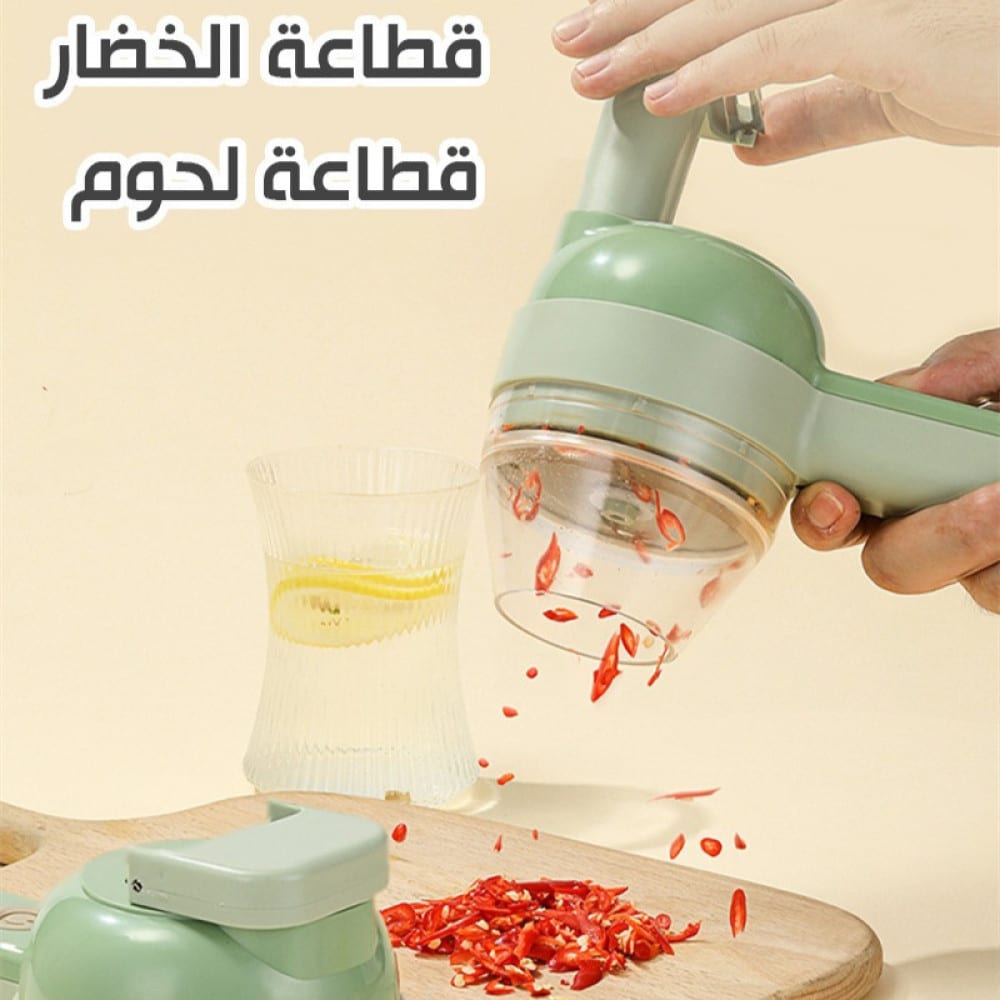 قطاعة خضروات صغيرة تعمل بدون كهرباء وتعمل بالشحن ... فرامة الخضار المحمولة متعددة الوظائف ذات التصميم المريح