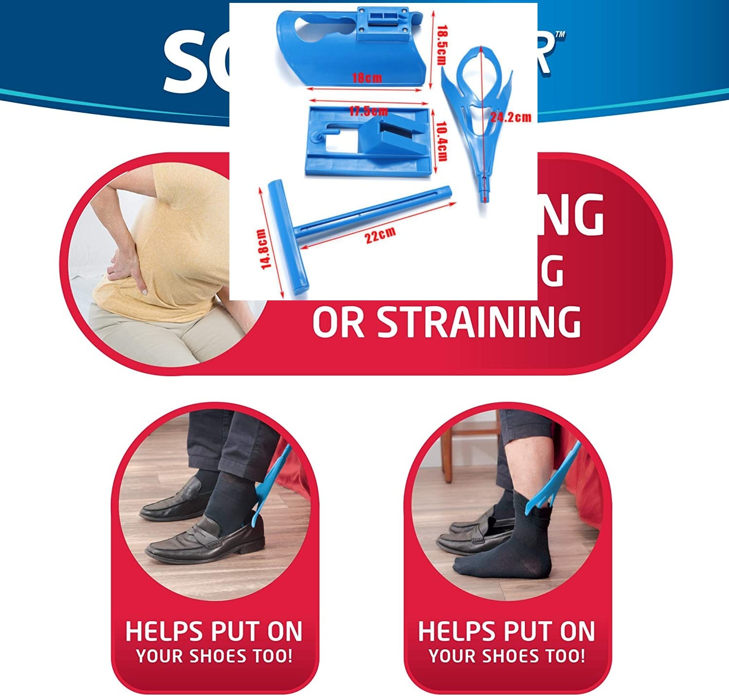 أدوات المساعدة في ارتداء الملابس Sock Slider - مساعد لبس الجوارب لكبار السن والحوامل