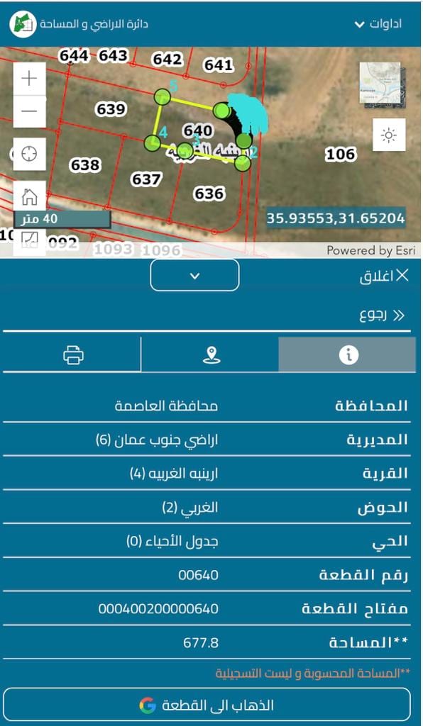 ارض للبيع في ارينة الغربية حوض الغربي من اراضي جنوب عمان سكن ب
