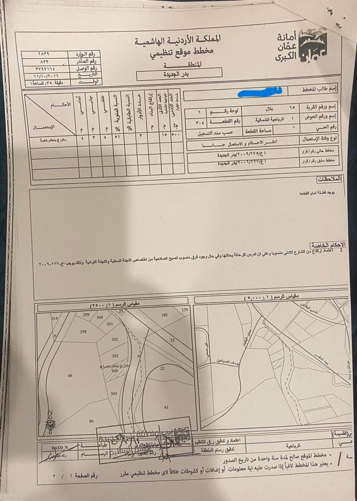 ارض للبيع في بلال حوض الرباحية الشمالية من اراضي غرب عمان