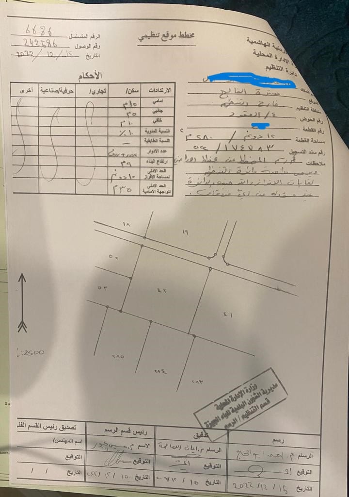 ارض للبيع في مسترة الفالج حوض العقود من اراضي جنوب عمان خلف المطار و بجانب المشاريع